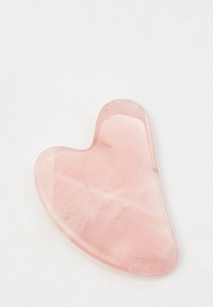 Массажер для лица Hatparad Скребок гуаша из натурального камня розовый кварц. Цвет: розовый