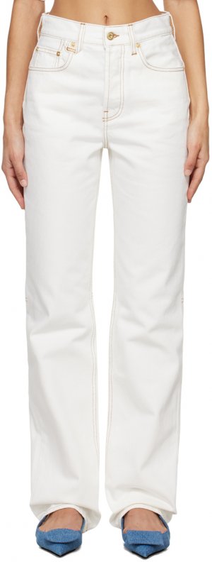 Кремового цвета джинсы Les Classiques 'Le de-Nîmes droit' , цвет Off-white/Tabac Jacquemus