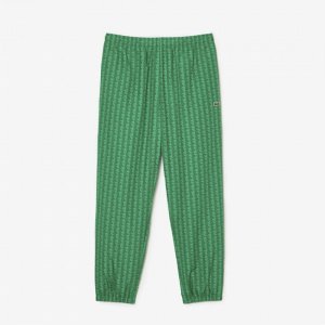 LACOSTE Мужские спортивные брюки из полиэстера Tone on Monogram [Зеленый]