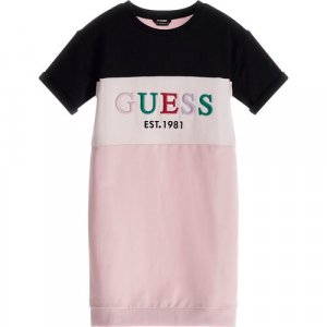 Платье , размер 170, розовый, бежевый GUESS. Цвет: розовый/бежевый/черный/мультиколор