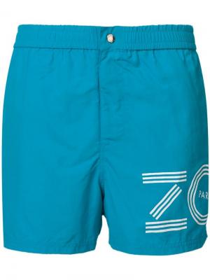 Пляжные шорты с логотипом Kenzo. Цвет: синий