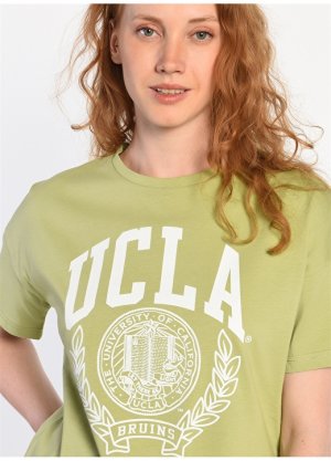 Зеленая женская футболка с круглым вырезом Ucla