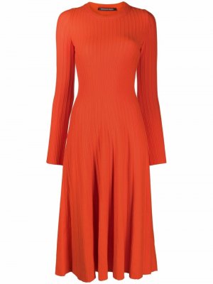 Платье-свитер в рубчик Antonino Valenti. Цвет: оранжевый