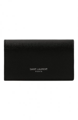 Кожаный футляр для ключей Saint Laurent. Цвет: чёрный
