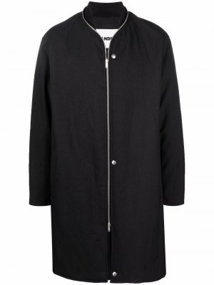 Однобортное пальто на молнии Jil Sander. Цвет: черный