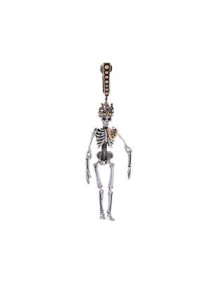 King skeleton earring Alexander McQueen. Цвет: металлический