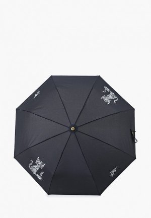 Зонт складной и брелок Flioraj. Цвет: черный