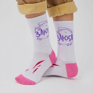 Носки, размер 34-37, розовый, фиолетовый, белый Запорожец Heritage. Цвет: белый/фиолетовый/розовый