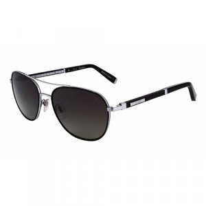 Солнцезащитные очки , черный, серебряный Zilli. Цвет: серый/черный/серебристый