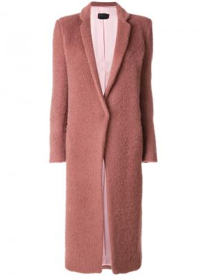 Свободное пальто Femme By Michele Rossi. Цвет: розовый и фиолетовый