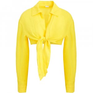 Блузка Linen Front Wrap, желтый 8 By Yoox