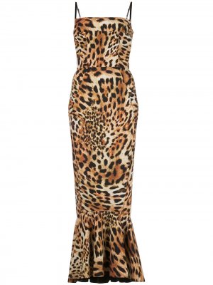 Платье миди с леопардовым принтом Greta Constantine