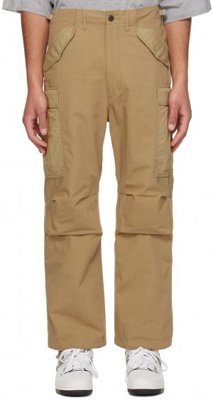 Светло-коричневые брюки-карго с карманами Nanamica