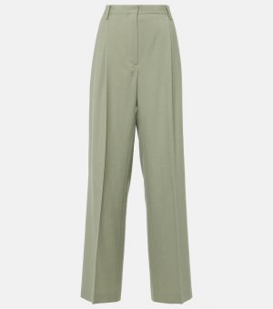 Прямые брюки из шерсти со средней посадкой , зеленый Dries Van Noten