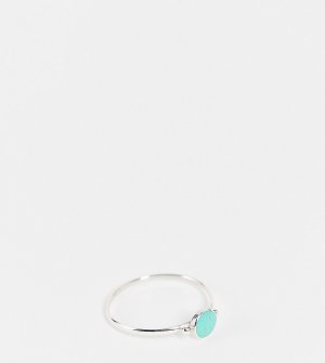 Серебряное кольцо с круглым камнем бирюзового цвета -Серебристый Kingsley Ryan Curve