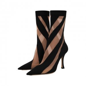 Текстильные ботильоны Sock / Mugler Jimmy Choo. Цвет: чёрный