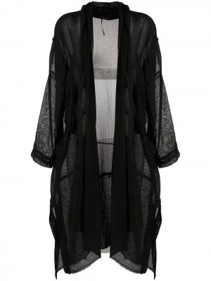 Полупрозрачное пальто асимметричного кроя Masnada. Цвет: черный