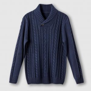 Пуловер с узором косы CASTALUNA FOR MEN. Цвет: темно-синий