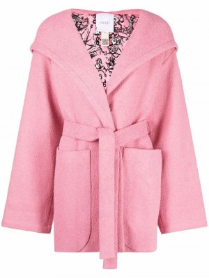 Пальто с капюшоном и поясом Patou. Цвет: розовый