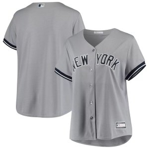 Женская серая футболка больших размеров New York Yankees Road Replica Team Unbranded