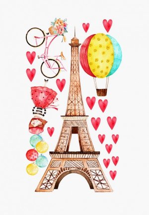 Наклейка декоративная Galerys Париж. Цвет: розовый