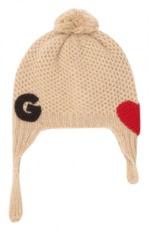 Шерстяная шапка Dolce & Gabbana. Цвет: бежевый
