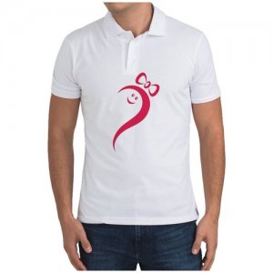 Рубашка- поло Сердце девочка (есть пара) CoolPodarok. Цвет: белый