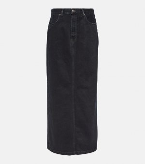 Джинсовая юбка макси со средней посадкой , черный Acne Studios