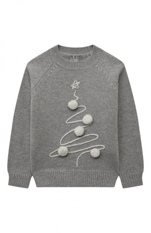 Шерстяной пуловер Il Gufo. Цвет: серый