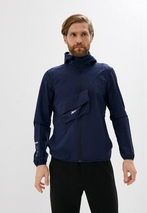 Ветровка Reebok TS ROAD TRIP FZ JACKET, Packable. Цвет: синий