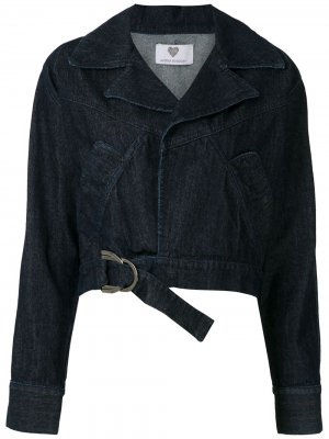 Укороченная джинсовая куртка Run Andrea Bogosian. Цвет: синий