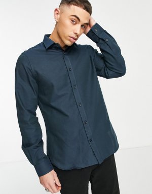 Темно-синяя двухцветная рубашка в строгом стиле -Темно-синий Ben Sherman
