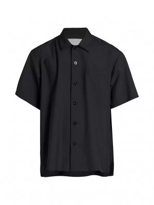 Рубашка на пуговицах с короткими рукавами , черный Sacai