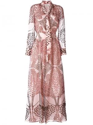 Длинное платье с узором Paul & Joe. Цвет: розовый и фиолетовый
