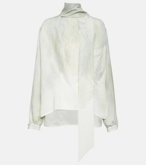 Атласная блузка с шарфом , белый Victoria Beckham