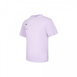Logo Print Crew Neck Short Sleeve T-Shirt Unisex Tops Roland-Purple 5EC2U863-DV New Balance