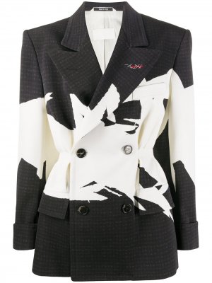 Пиджак строгого кроя с контрастными вставками Maison Margiela. Цвет: черный