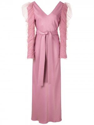 Длинное платье с завязками Gloria Coelho. Цвет: розовый