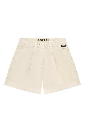 Хлопковые шорты Aspesi. Цвет: кремовый