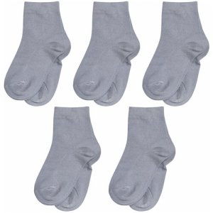 Комплект из 5 пар детских носков серые, размер 14-16 ХОХ. Цвет: серый