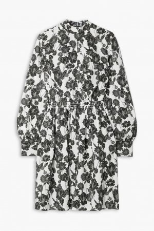 Платье мини из шелкового крепдешина с цветочным принтом JASON WU, черный Wu