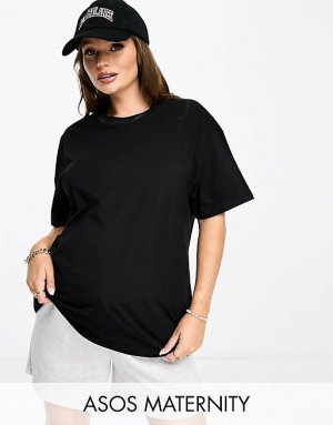 Черная футболка оверсайз ASOS DESIGN Maternity