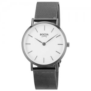 Наручные часы Circle-Oval 3281-04, белый, серебряный BOCCIA. Цвет: серый