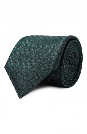 Шелковый галстук Canali. Цвет: зелёный