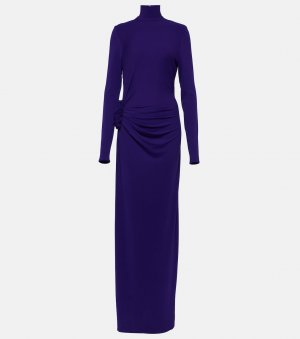Платье-водолазка с цветочной аппликацией , фиолетовый Magda Butrym