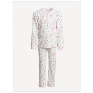 Пижама для девочки Ладушки размер 128 Ивашка. Цвет: белый/розовый