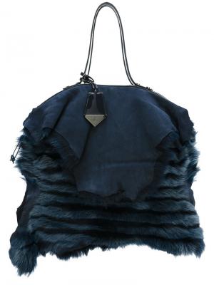 Большая сумка с отделкой мехом Vivienne Westwood. Цвет: синий