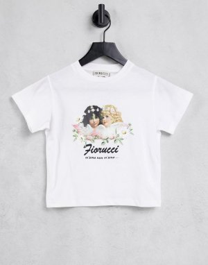 Свободная футболка с цветочным рисунком ангелов -Белый Fiorucci