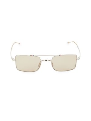 Прямоугольные солнцезащитные очки 49MM , белый Thom Browne