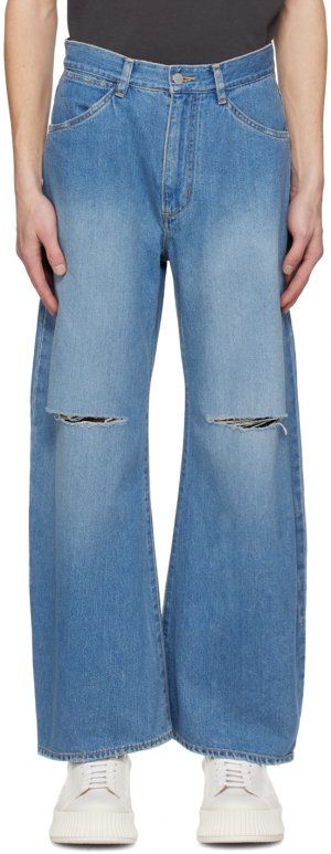 Синие рваные джинсы Attachment